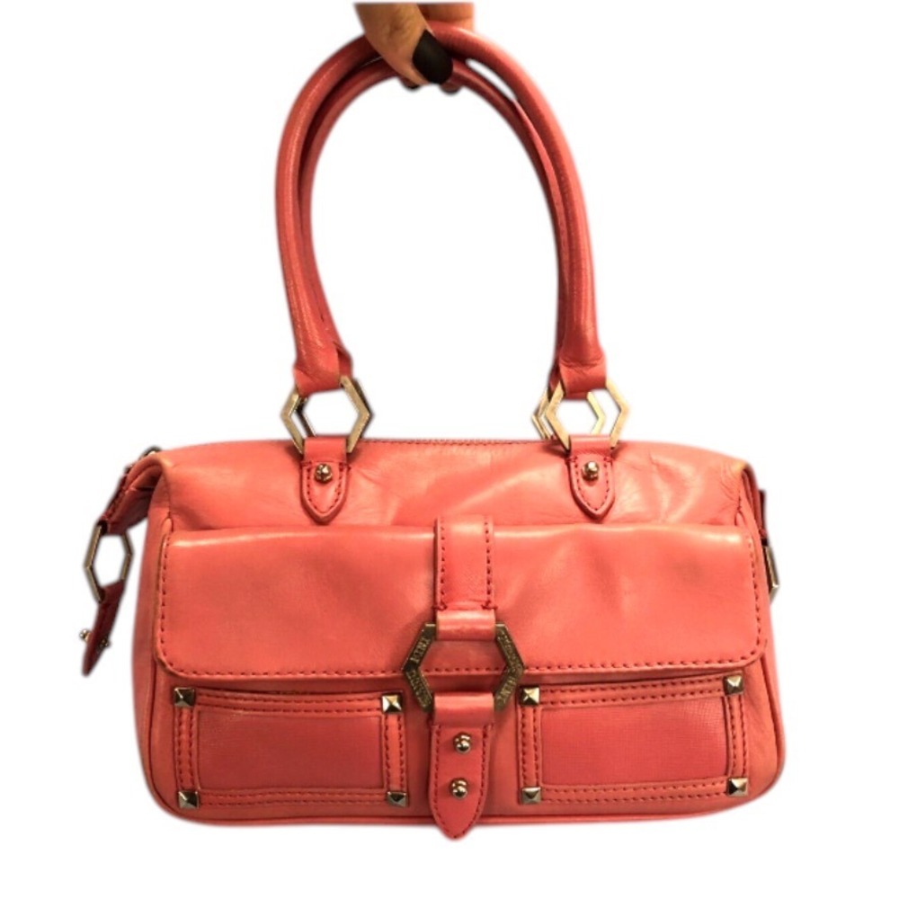 VTG GIANNI BINI Pink FAUX LEATHER Zip MULTI COMPARTMENTS Small TOTE BAG PURSE